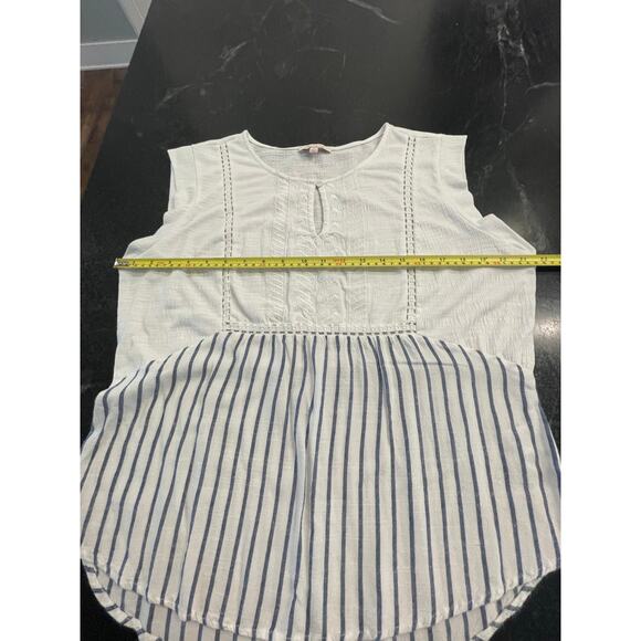 Skies are Blue sleeveless navy and white stripe tank top LG - Picture 7 of 7